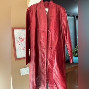 Brand New Jessica London Genuine Red Leather Swing Coa